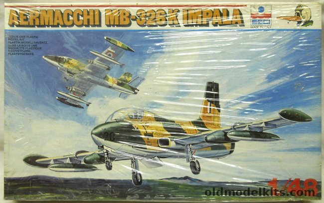 ESCI 1/48 Aermacchi MB-326K or MB-326KC Impala - Italian 1st Prototype from Farmborough 1975 / South African Air Force 4th Squadron, 4060 plastic model kit
